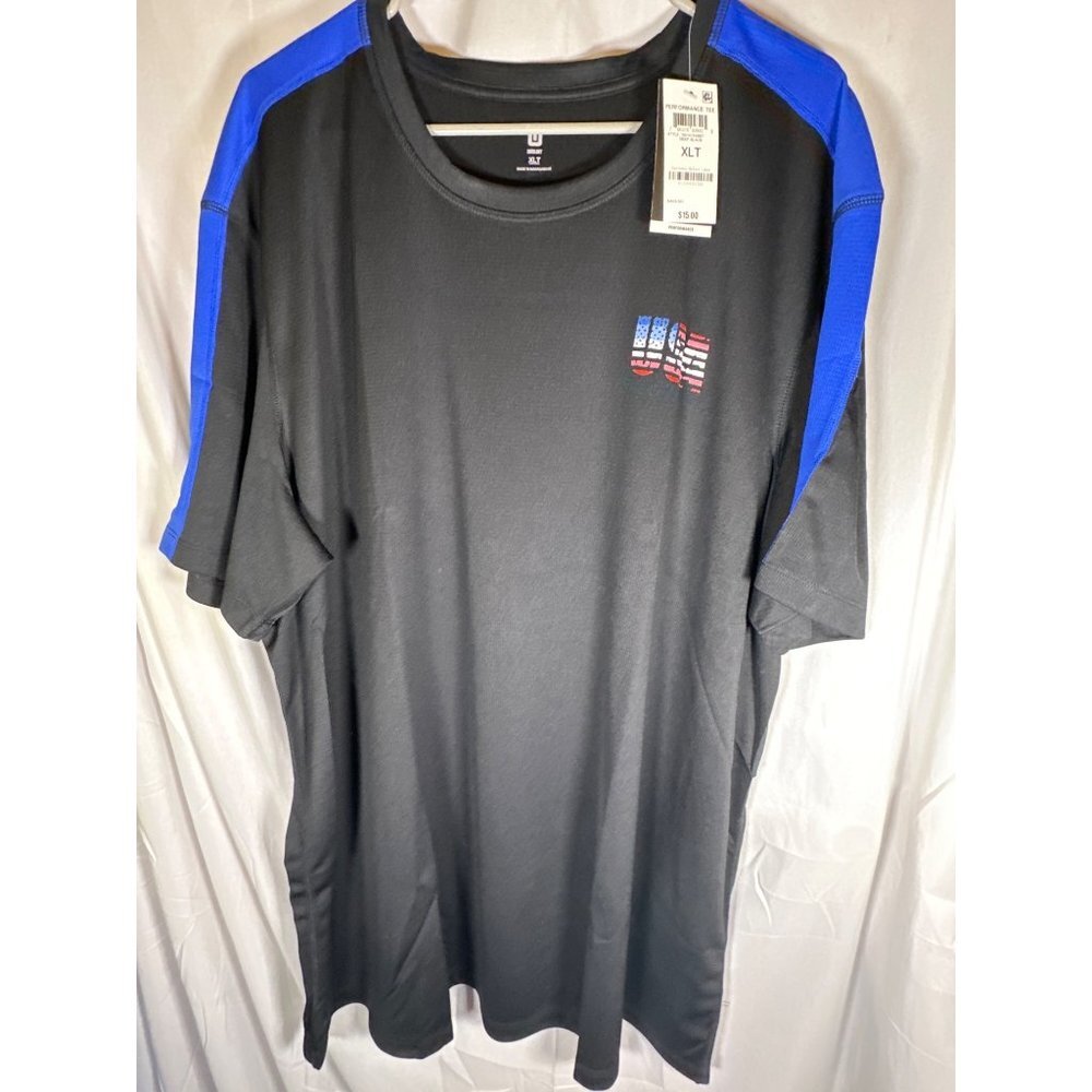 Ideology Mens USA Flag Graphic Training T-Shirt, Deep Black,‎ Size XLT, NWT